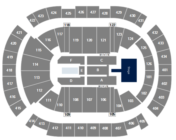 Seating Chart Amalie Arena Row N 103 PNG Image